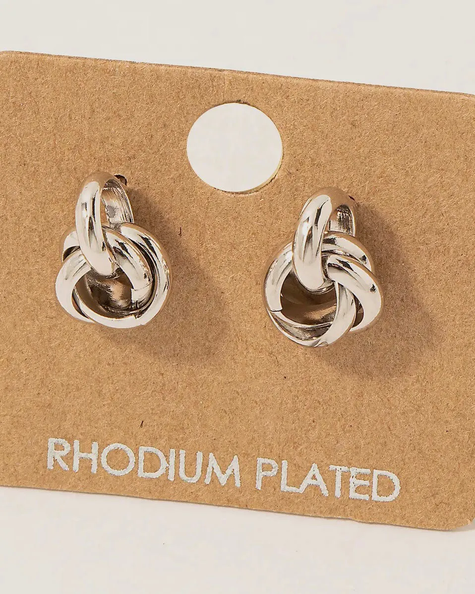 Metallic Knot Stud Earrings