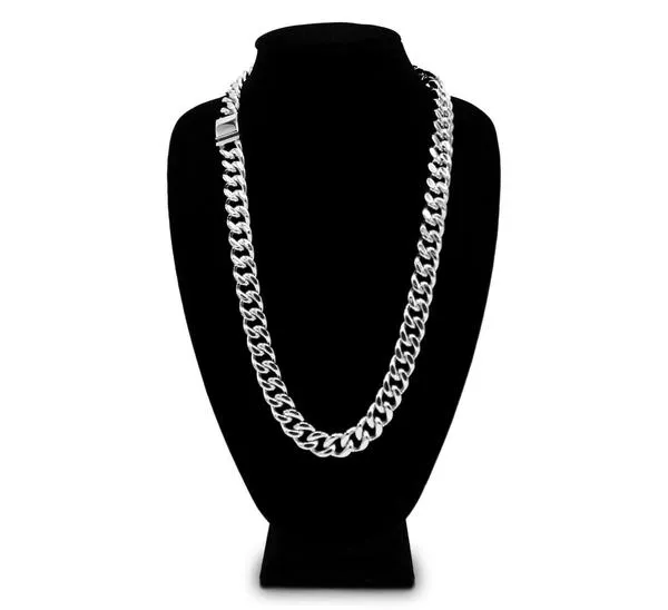 Miami Cuban Link Stainless Steel Necklace Bracelet Set