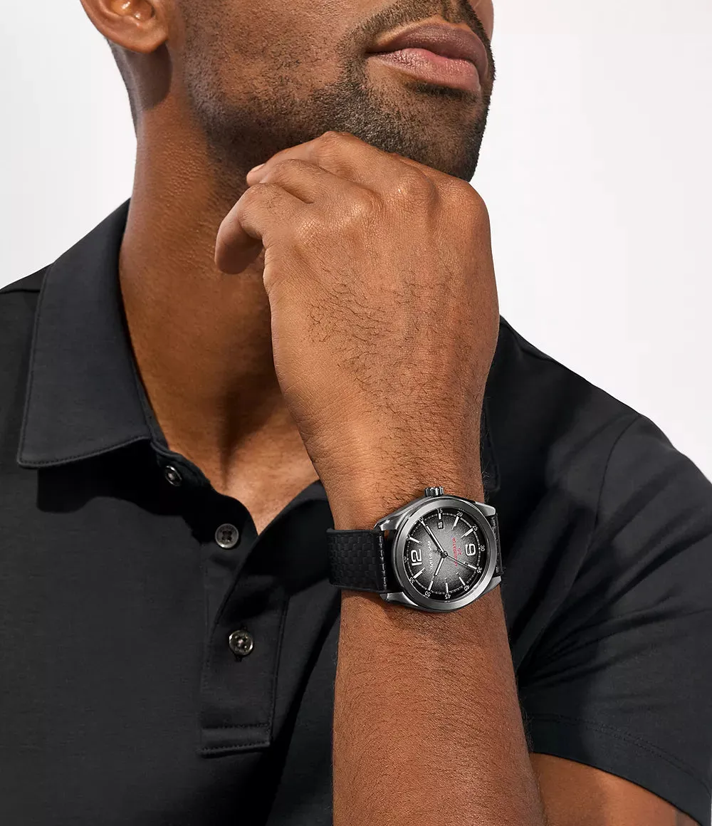 Michael Kors Accelerator 2.0 Gents Three-Hand Date Black Nylon and Silicone Watch