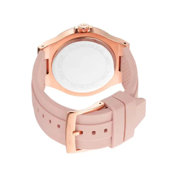 Michael Kors Lennox Pink Silicone Strap Clear Dial Quartz Watch for Ladies - MK7334