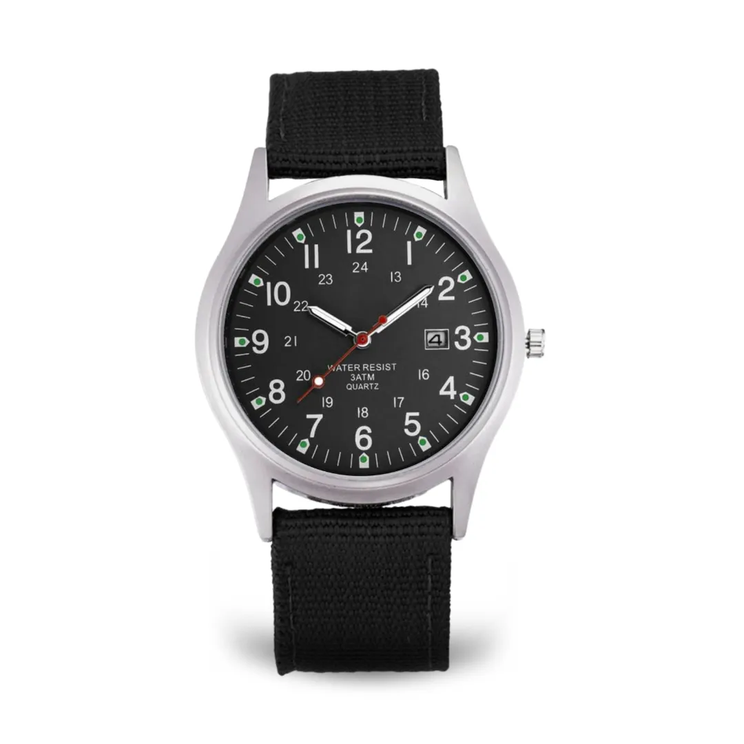 Military-inspired casual wristwatch