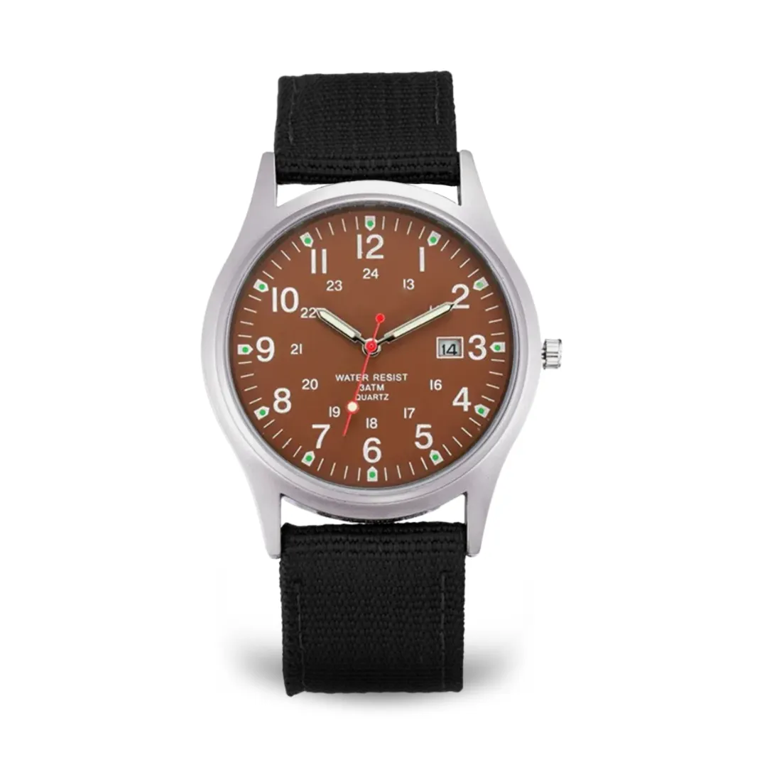 Military-inspired casual wristwatch