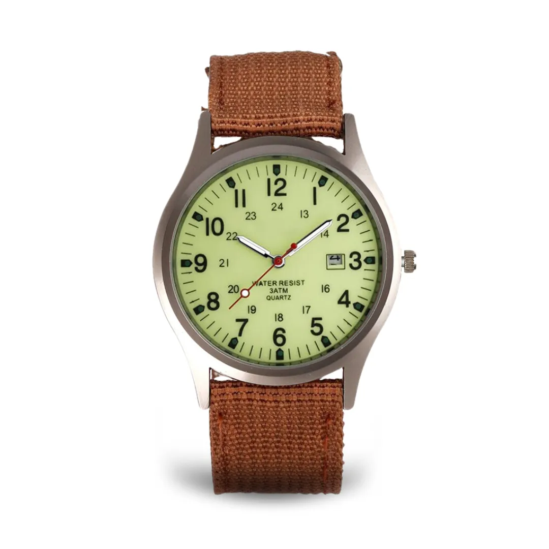 Military-inspired casual wristwatch