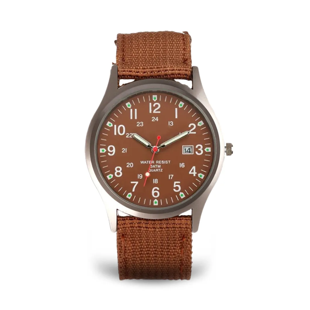Military-inspired casual wristwatch