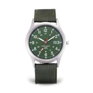 Military-inspired casual wristwatch