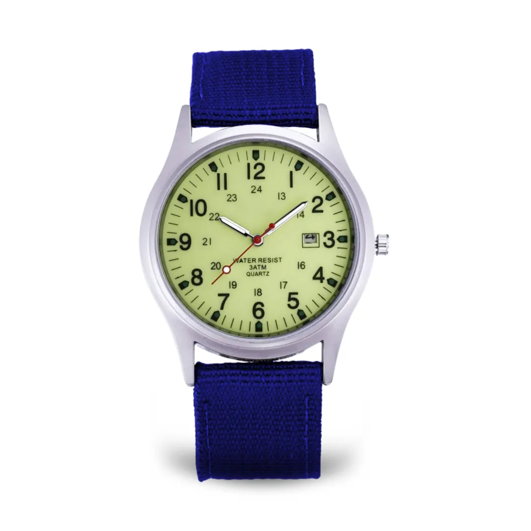 Military-inspired casual wristwatch