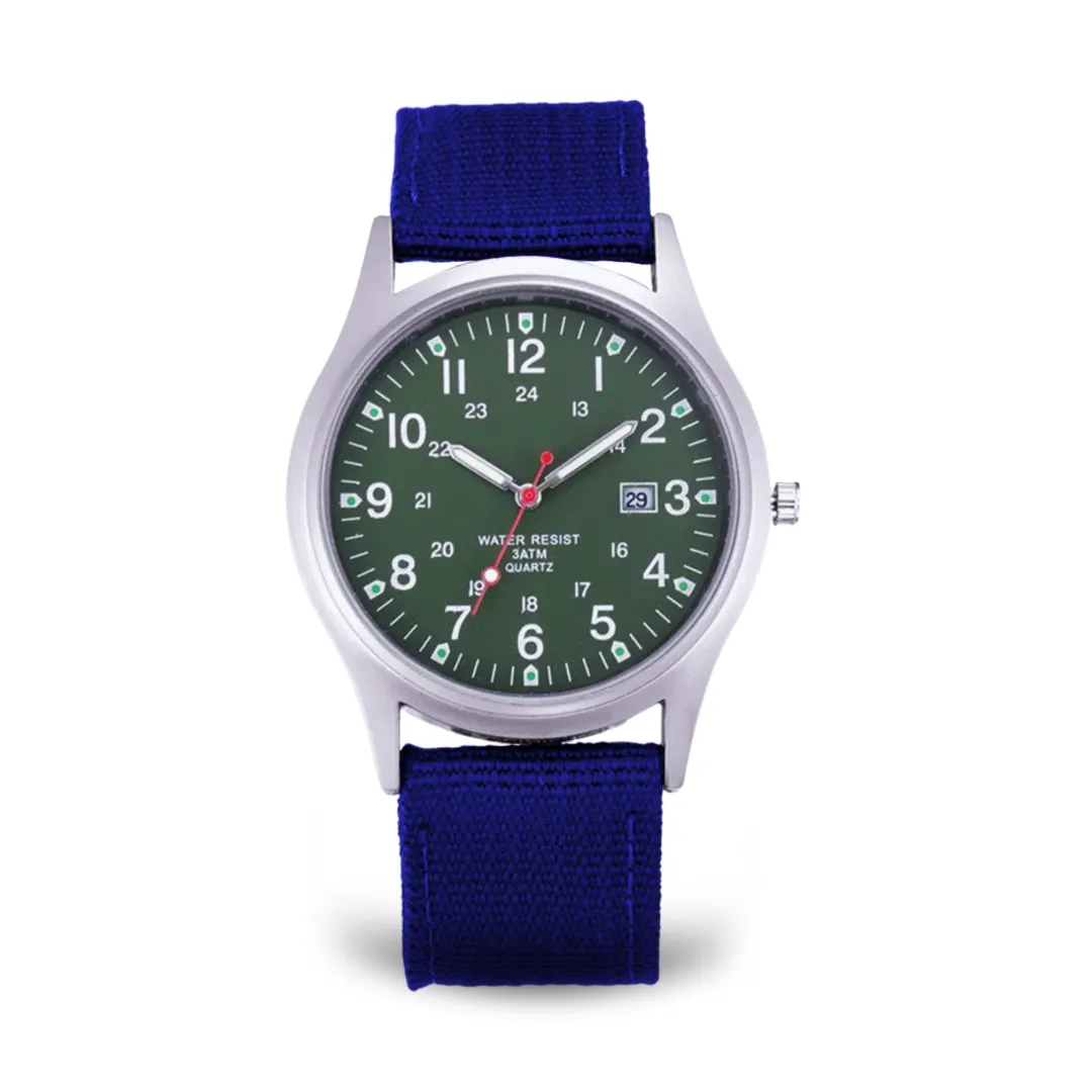 Military-inspired casual wristwatch