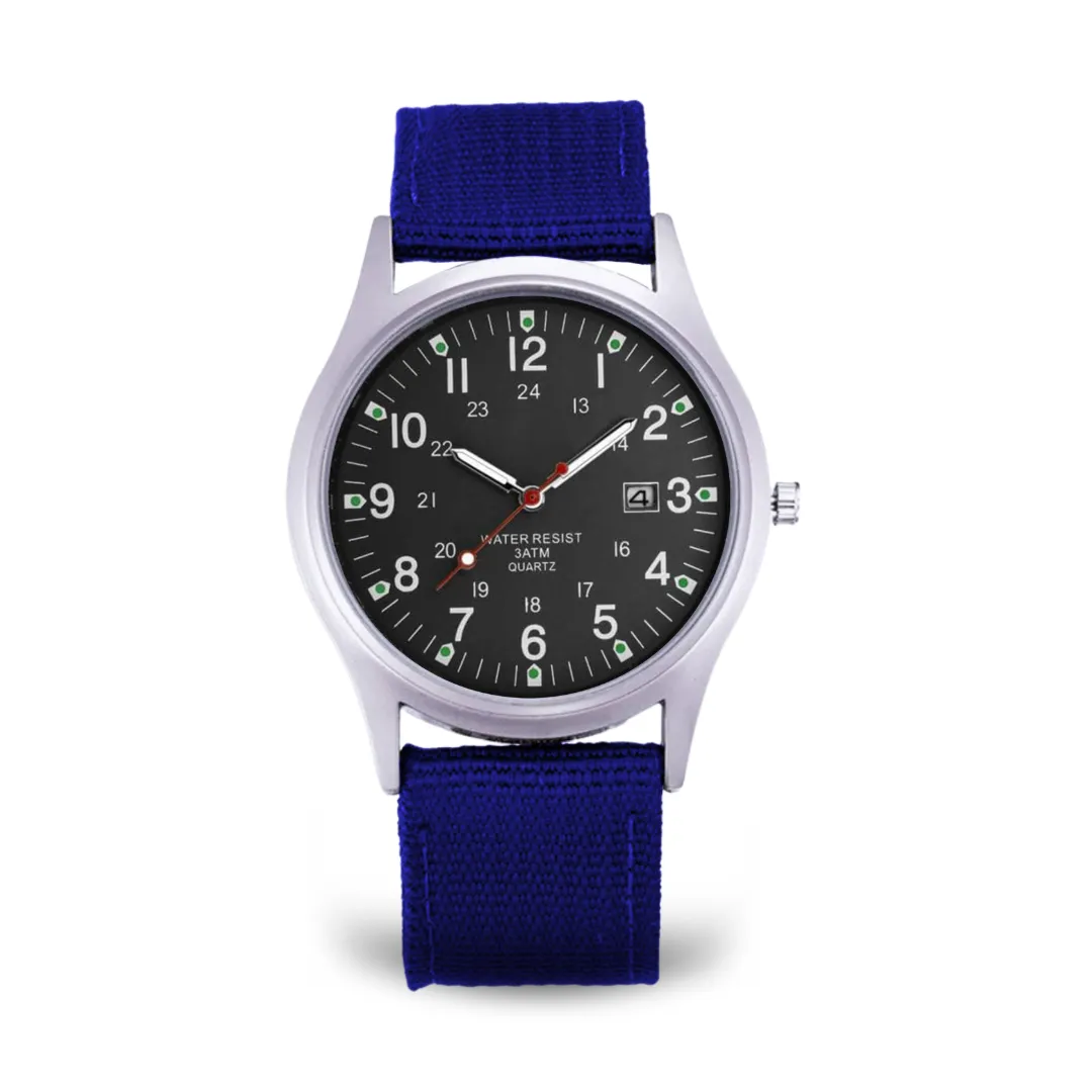 Military-inspired casual wristwatch