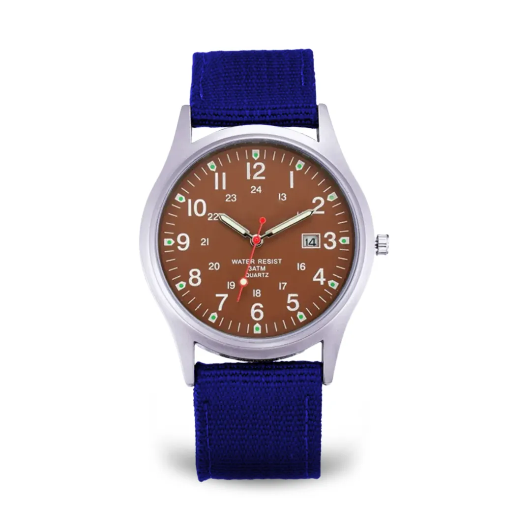 Military-inspired casual wristwatch