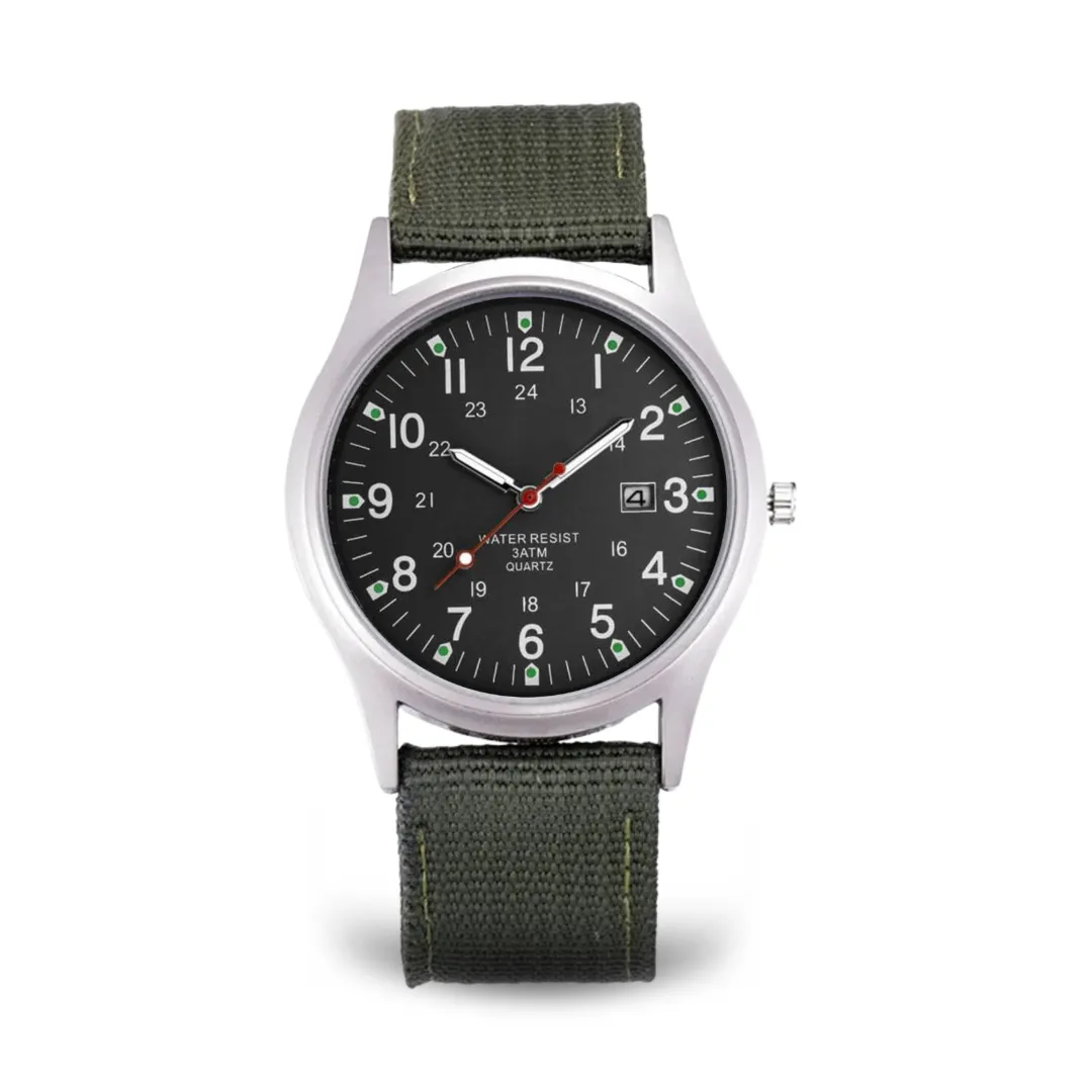 Military-inspired casual wristwatch