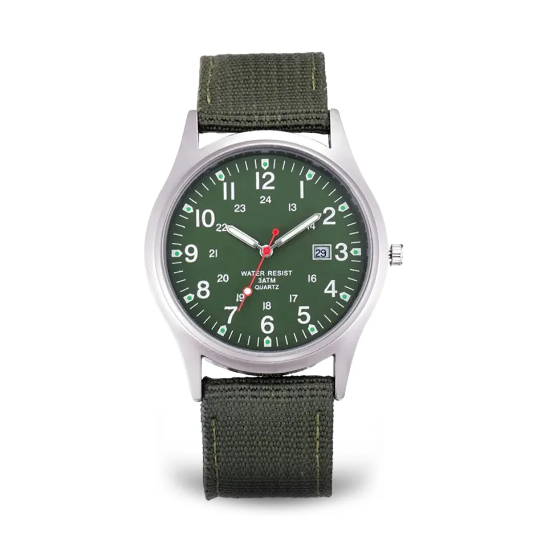 Military-inspired casual wristwatch