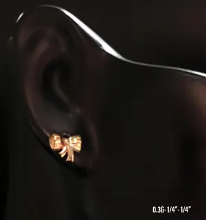 Mini Bow Stud Earrings 10K solid gold