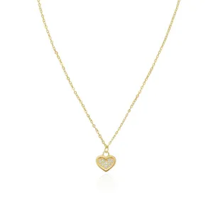 Mini Diamond Gold Frame Heart Necklace