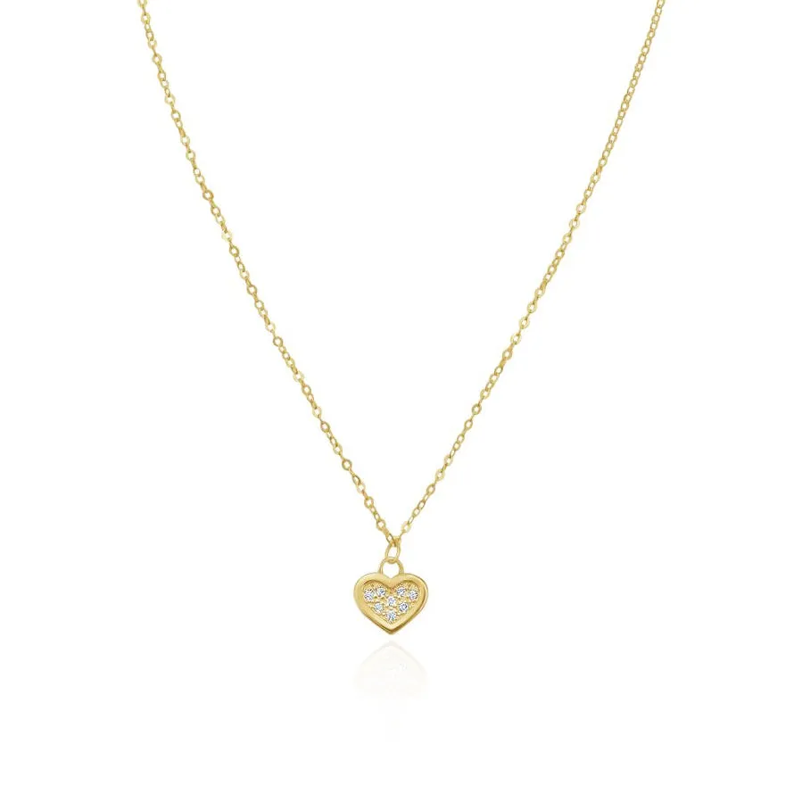 Mini Diamond Gold Frame Heart Necklace
