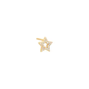 Mini Pavé Open Star Stud Earring
