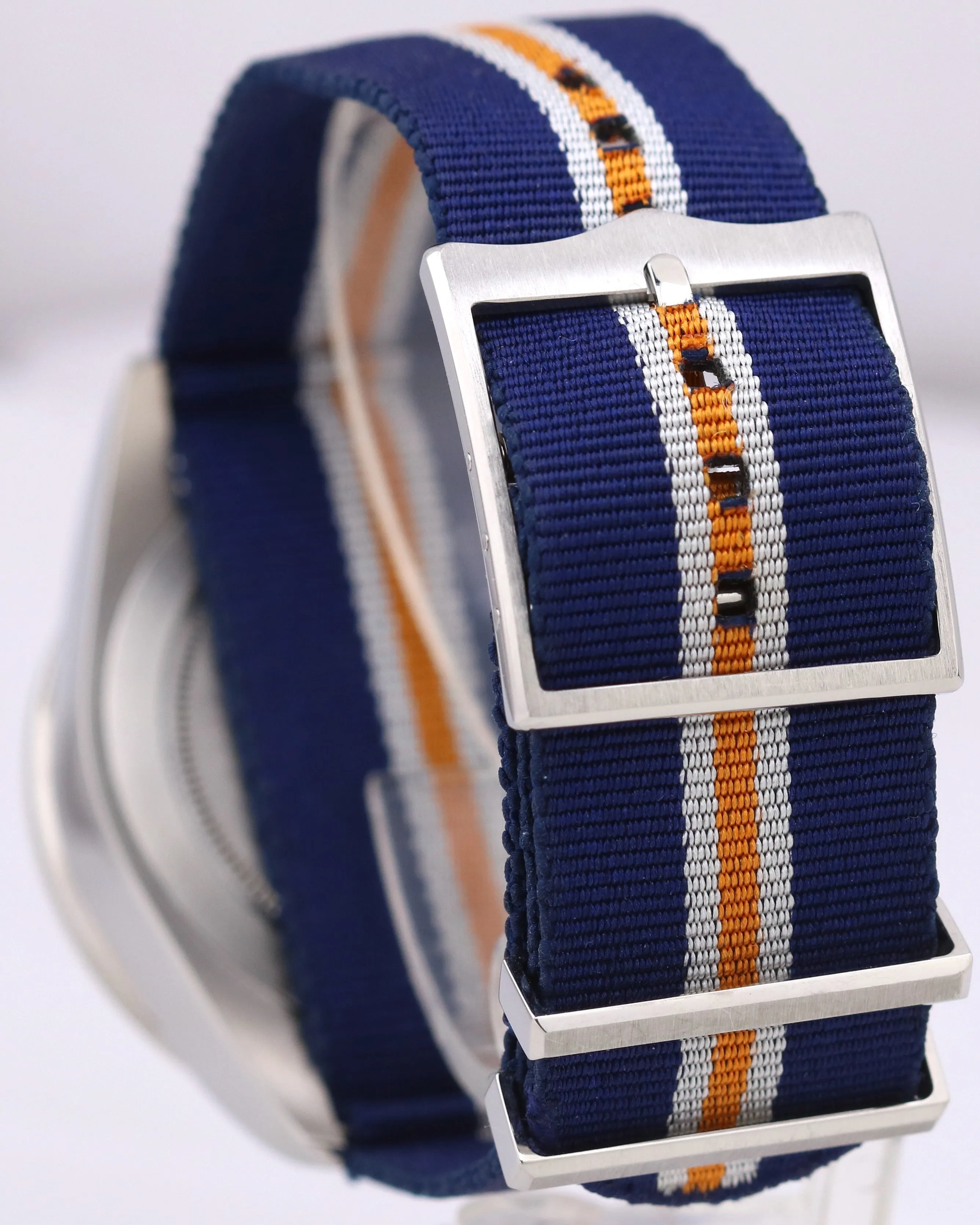 MINT Tudor Heritage Chronograph Blue Orange White Stainless Steel Watch 70330B