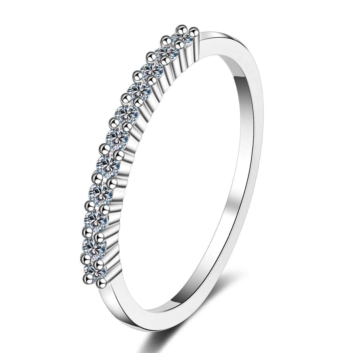 Moissanite Band Ring; Stackable Band ring - RM502
