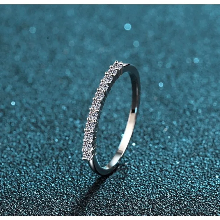 Moissanite Band Ring; Stackable Band ring - RM502
