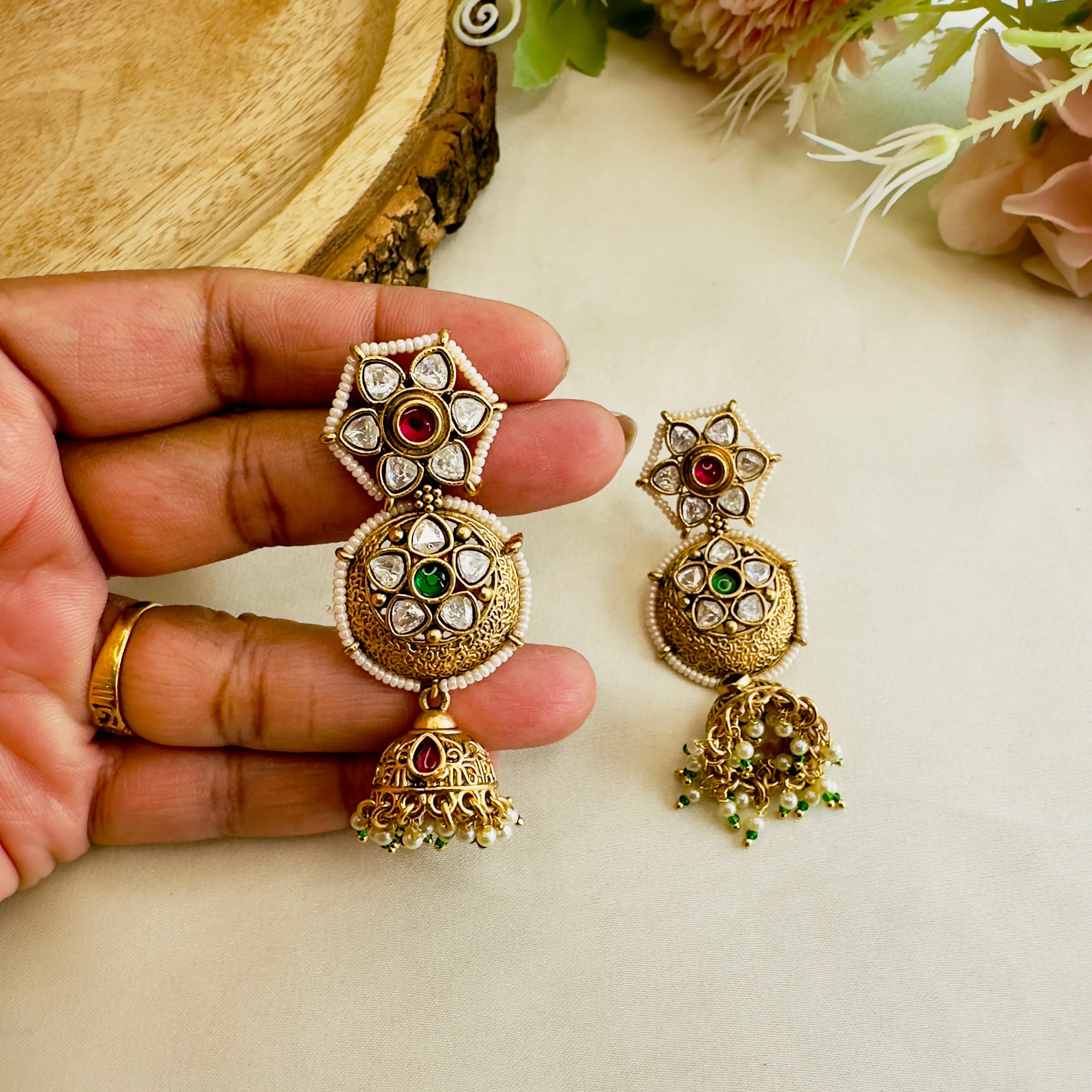 Moissanite Small Jhumki Earrings