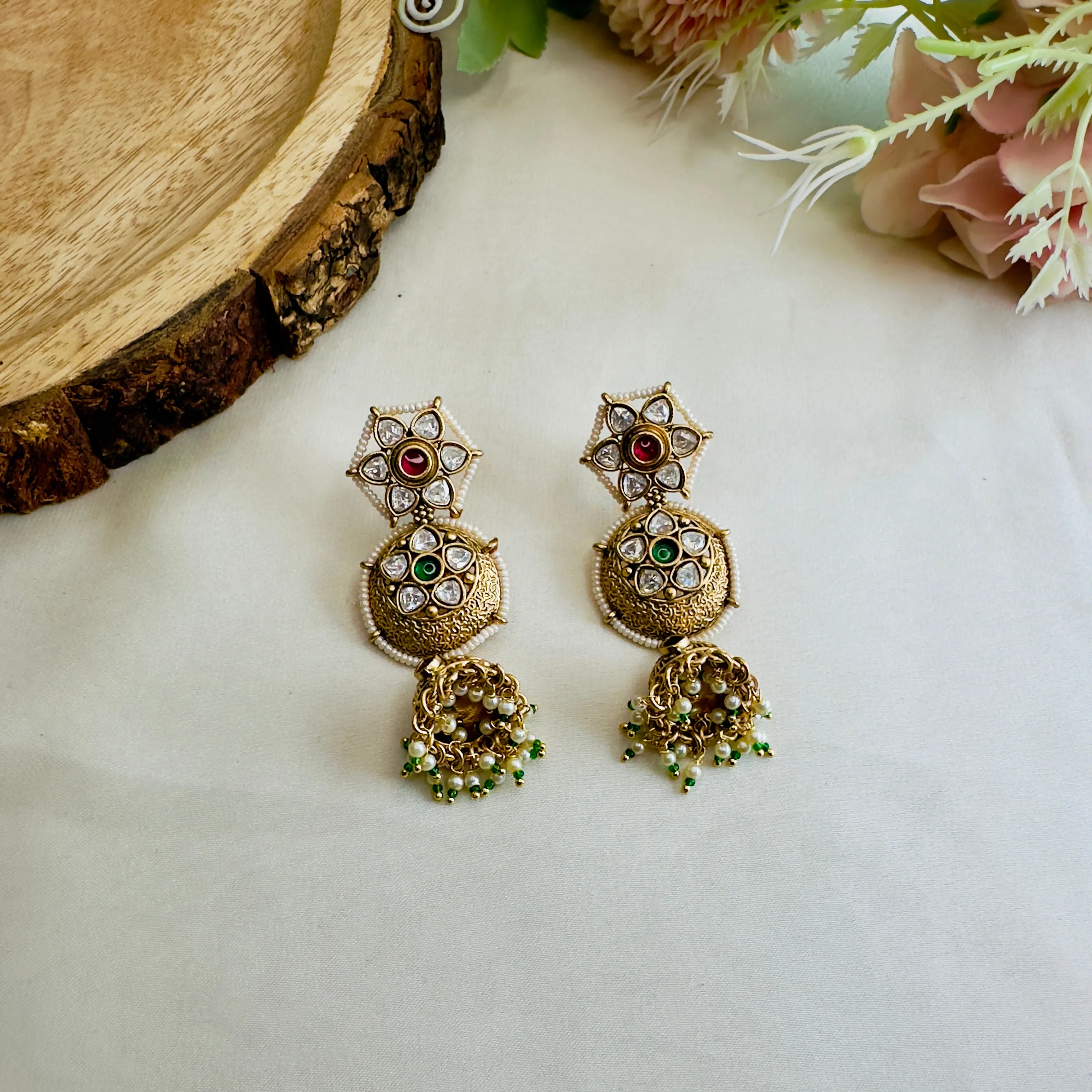 Moissanite Small Jhumki Earrings