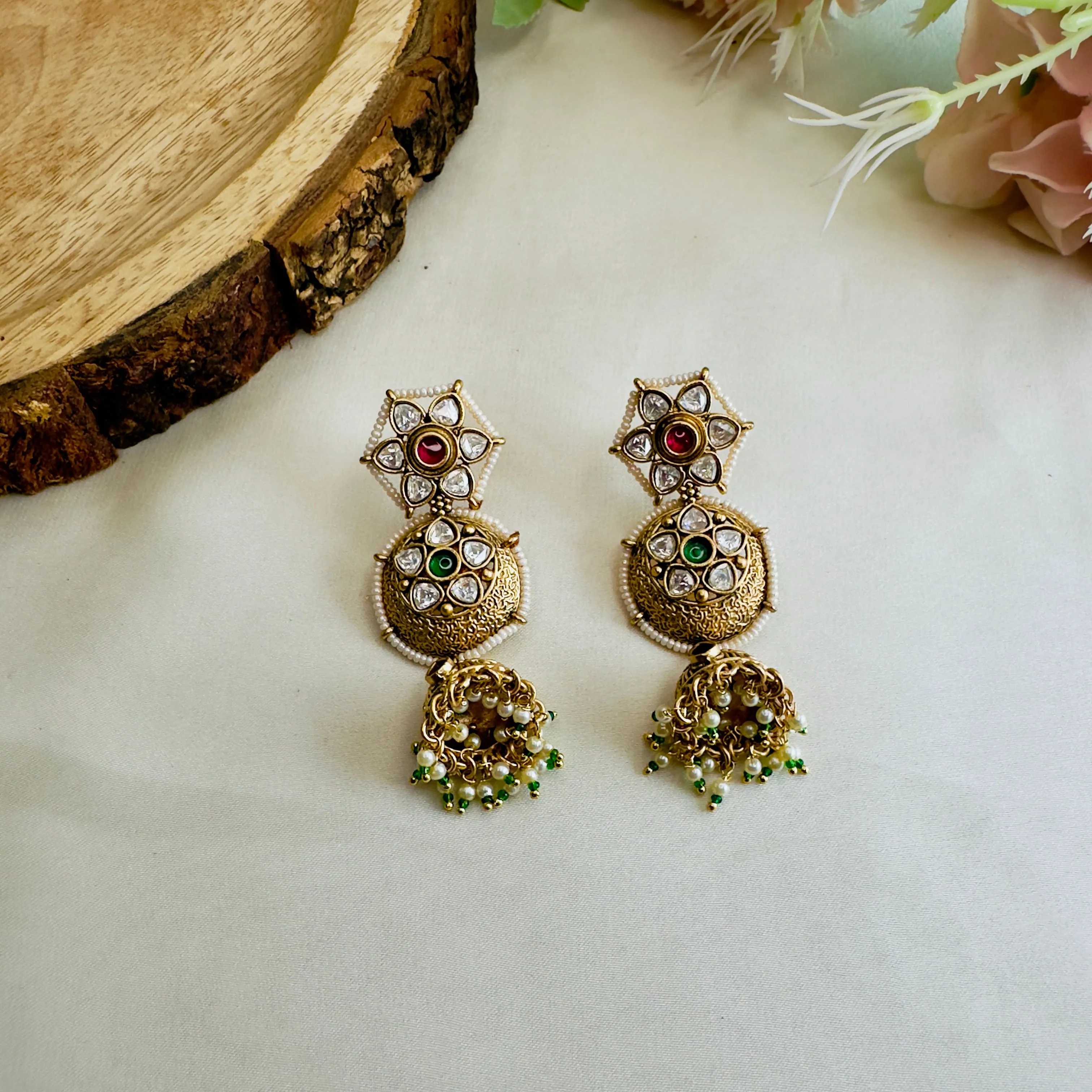 Moissanite Small Jhumki Earrings