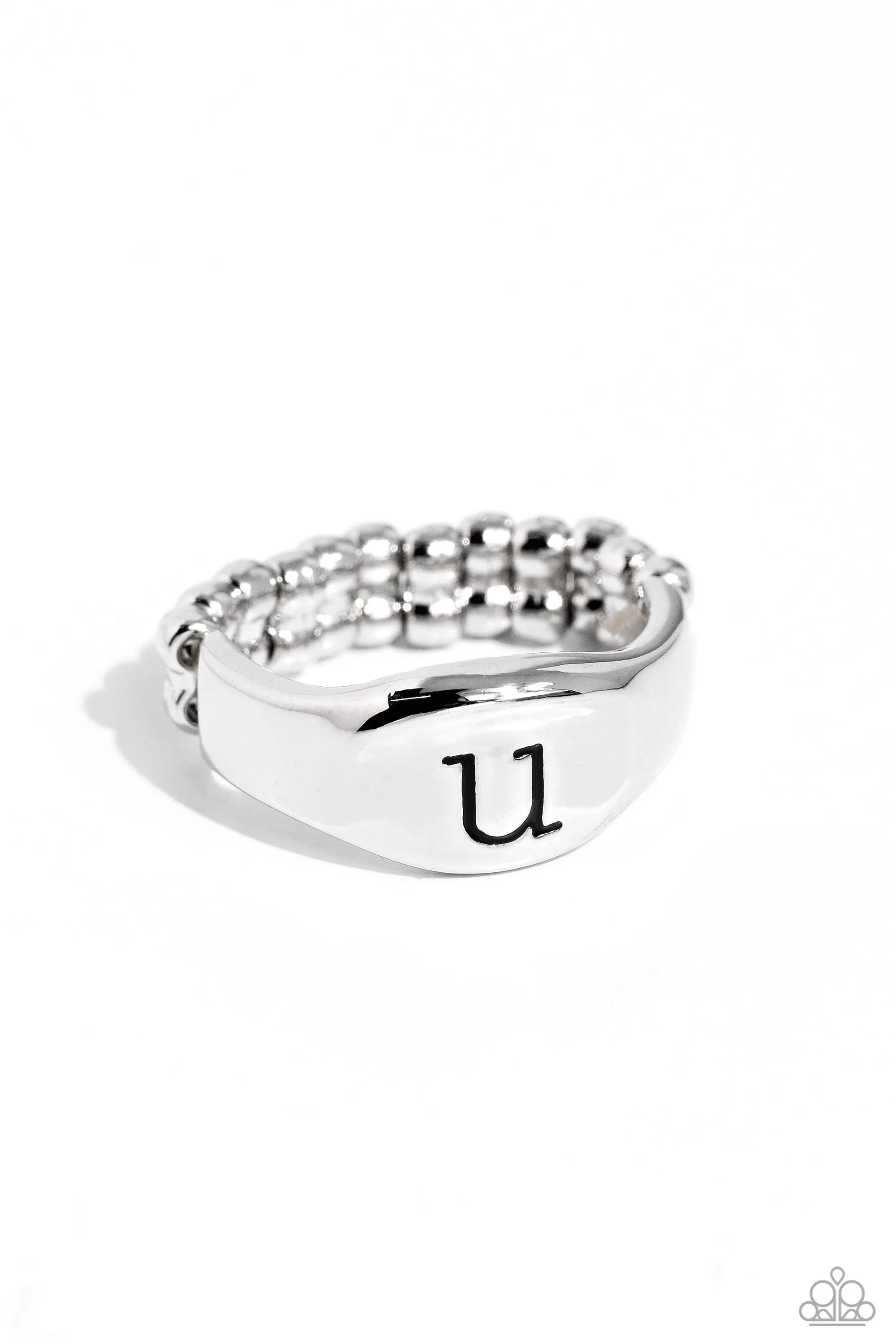 Monogram Memento - Silver - U - Paparazzi Ring