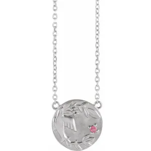 Mother's Family Birthstone Birds Nest Disc Necklace