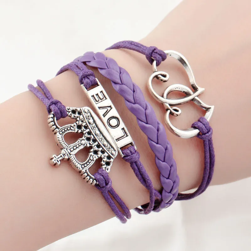 multilayer Charm bracelet anchor bracelet men paracord bracelets love pulsera hombre leather bracelet bijoux homme