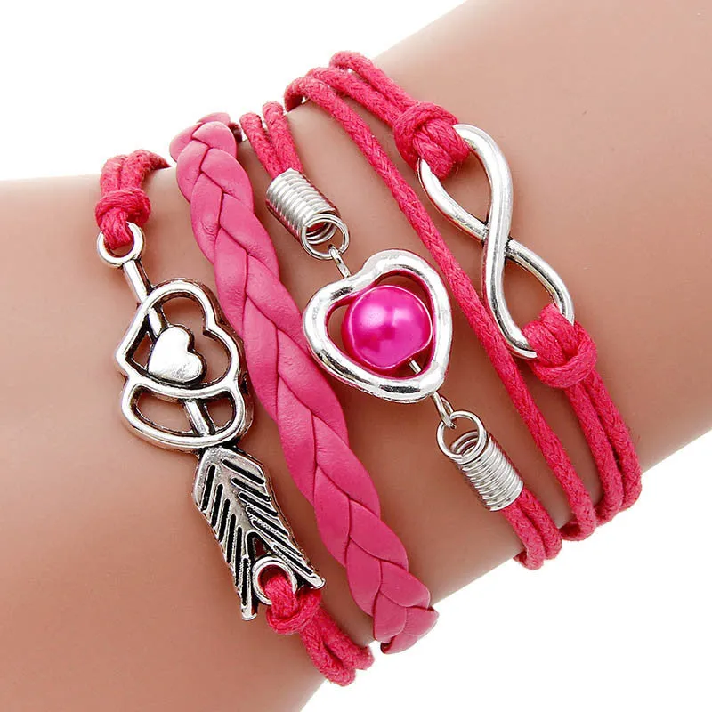 multilayer Charm bracelet anchor bracelet men paracord bracelets love pulsera hombre leather bracelet bijoux homme