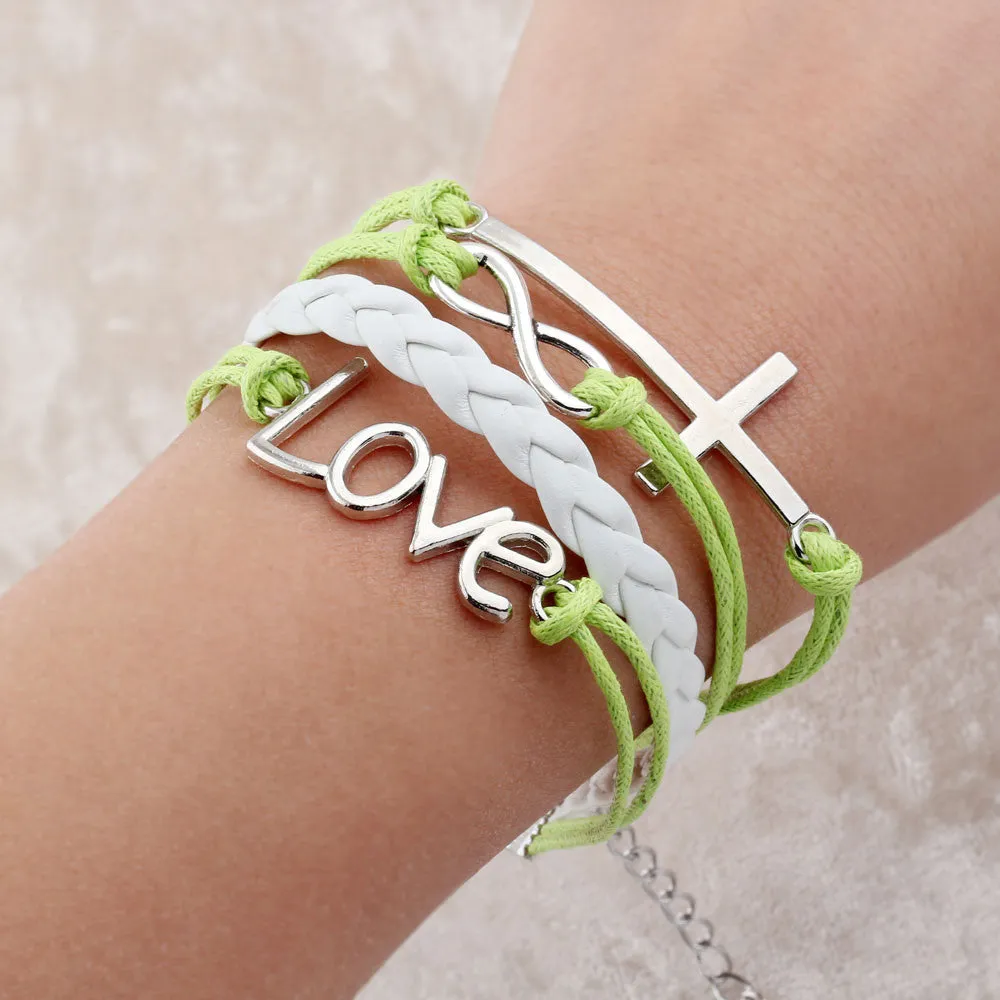 multilayer Charm bracelet anchor bracelet men paracord bracelets love pulsera hombre leather bracelet bijoux homme