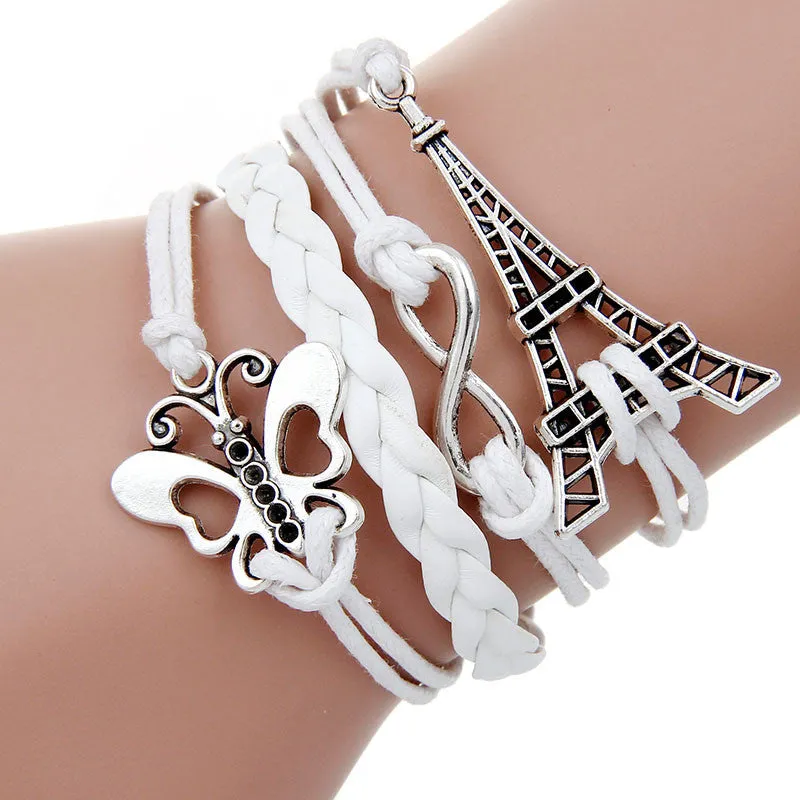 multilayer Charm bracelet anchor bracelet men paracord bracelets love pulsera hombre leather bracelet bijoux homme