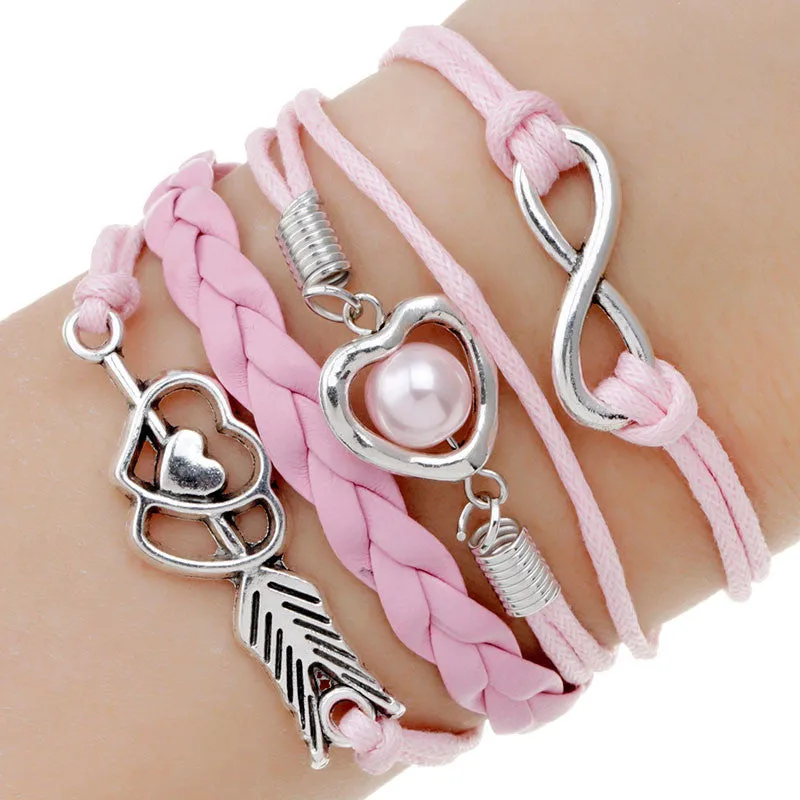 multilayer Charm bracelet anchor bracelet men paracord bracelets love pulsera hombre leather bracelet bijoux homme