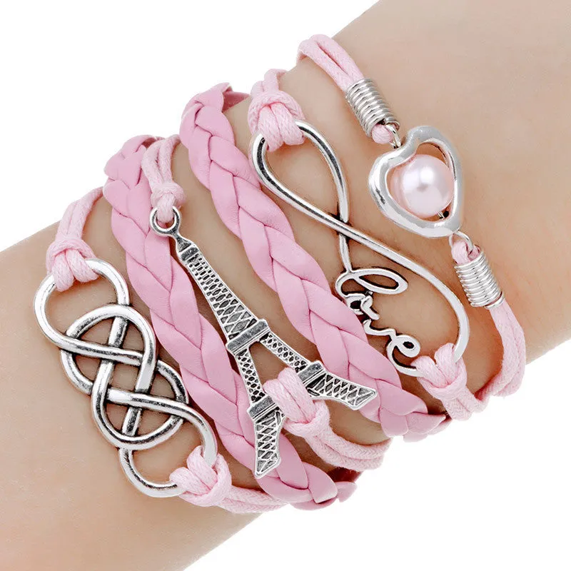 multilayer Charm bracelet anchor bracelet men paracord bracelets love pulsera hombre leather bracelet bijoux homme