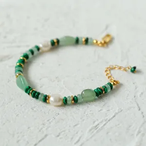 Multiple Irregular Colored Agates Jade Bracelet-Green