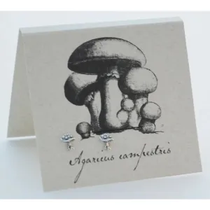 Mushroom Stud Earrings in Sterling Silver