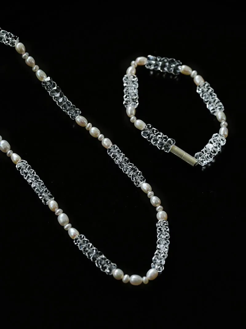 Natural White Crystal Pearl Bead Bracelet