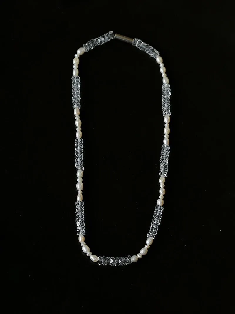 Natural White Crystal Pearl Bead Bracelet