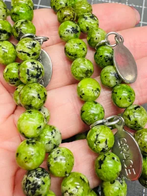 NEW! Green Apple Agate Bead Bracelet | GRACE Charm | 8mm | Gemstone | Womens