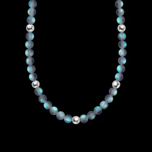 Nogu Grey | Silver | Mermaid Glass Statement Necklace