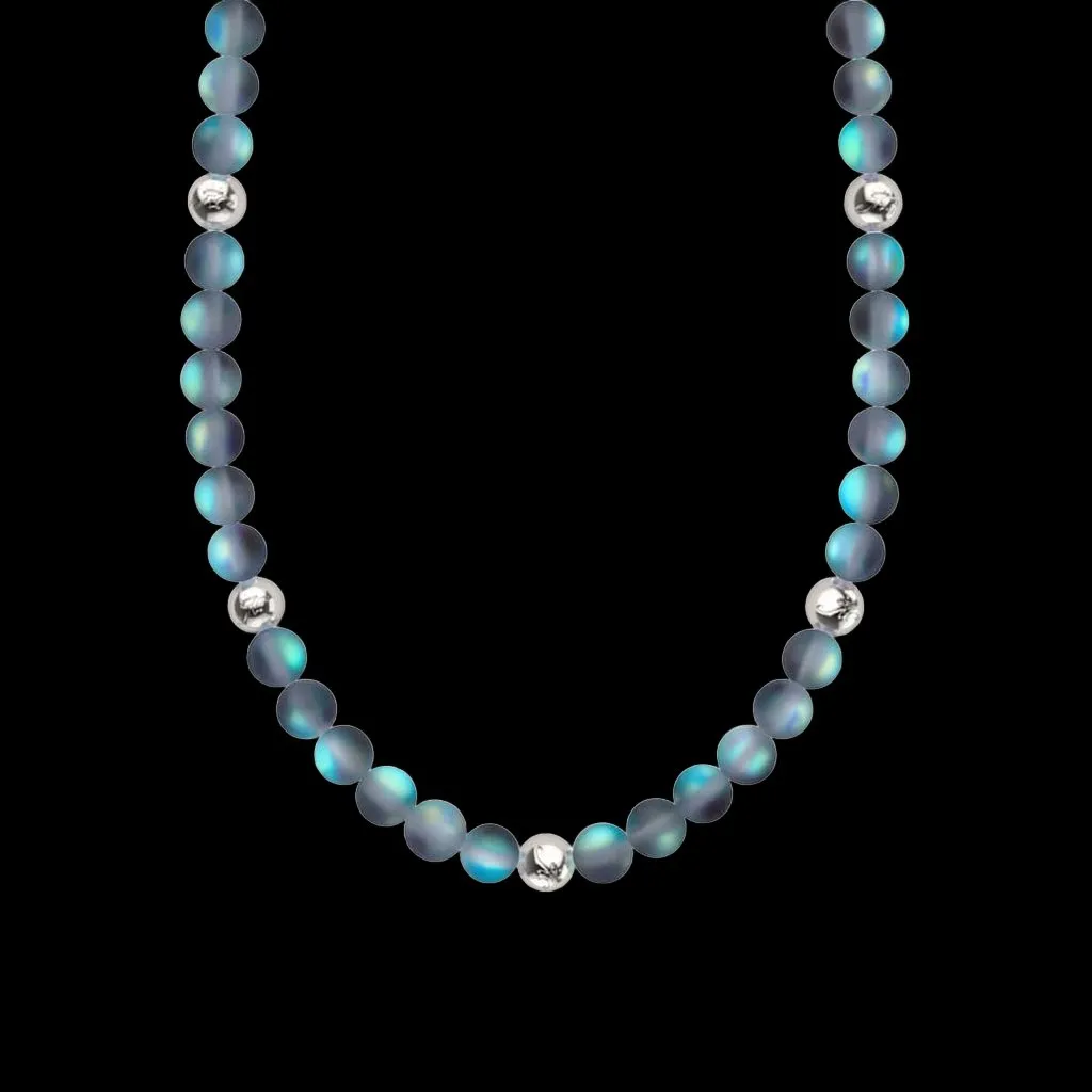 Nogu Grey | Silver | Mermaid Glass Statement Necklace