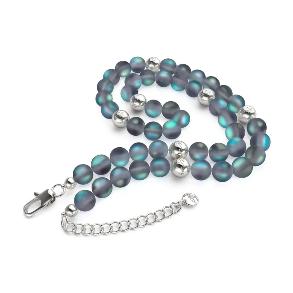 Nogu Grey | Silver | Mermaid Glass Statement Necklace