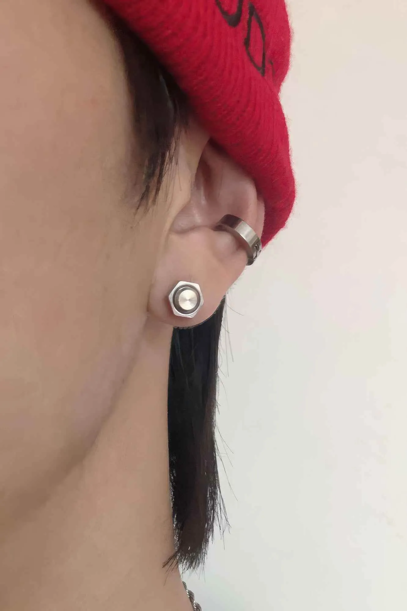 Nut and Bolt Stud Earrings for a Bold Industrial Look