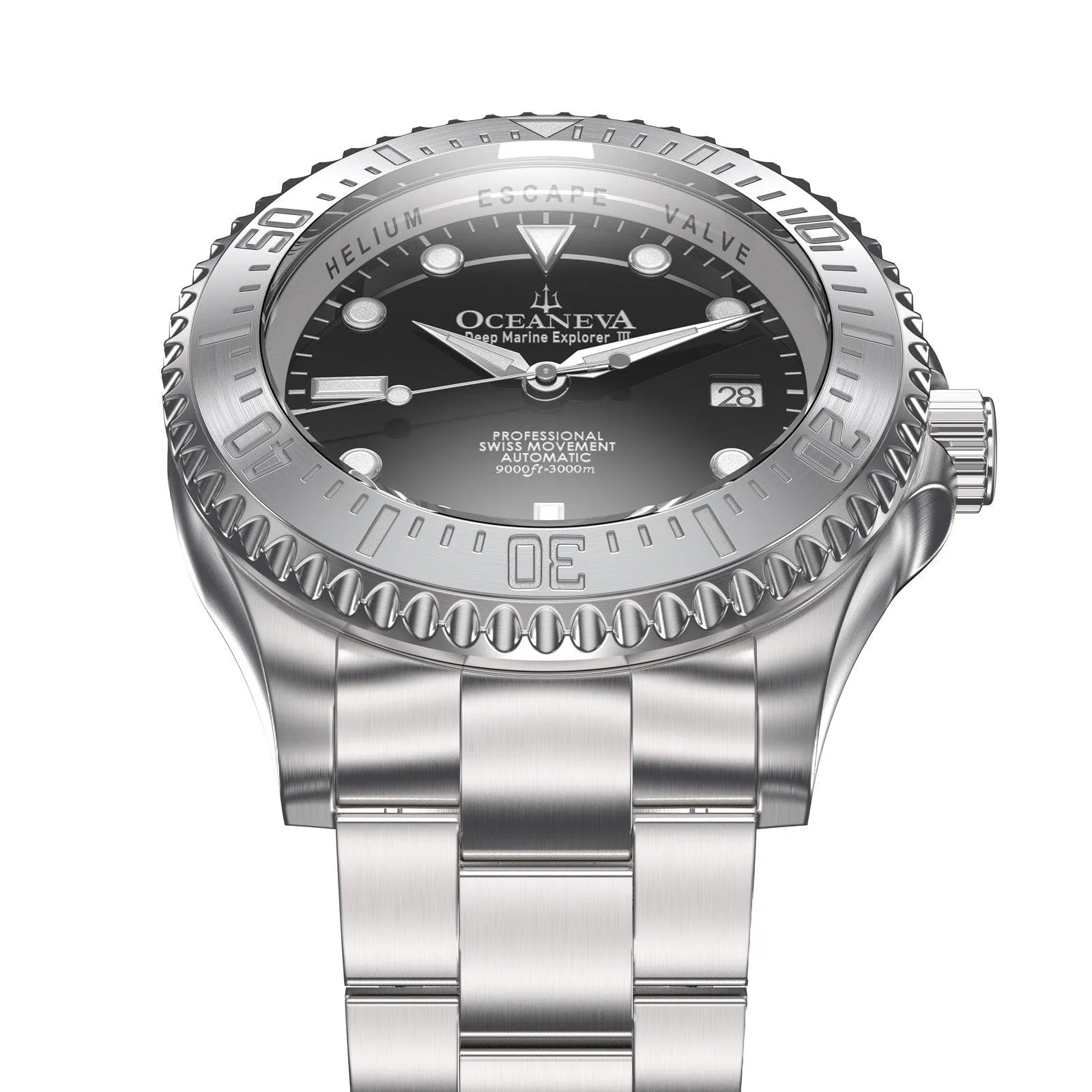 Oceaneva Deep Marine Explorer III Automatic 3000M Pro Diver Black Limited Edition