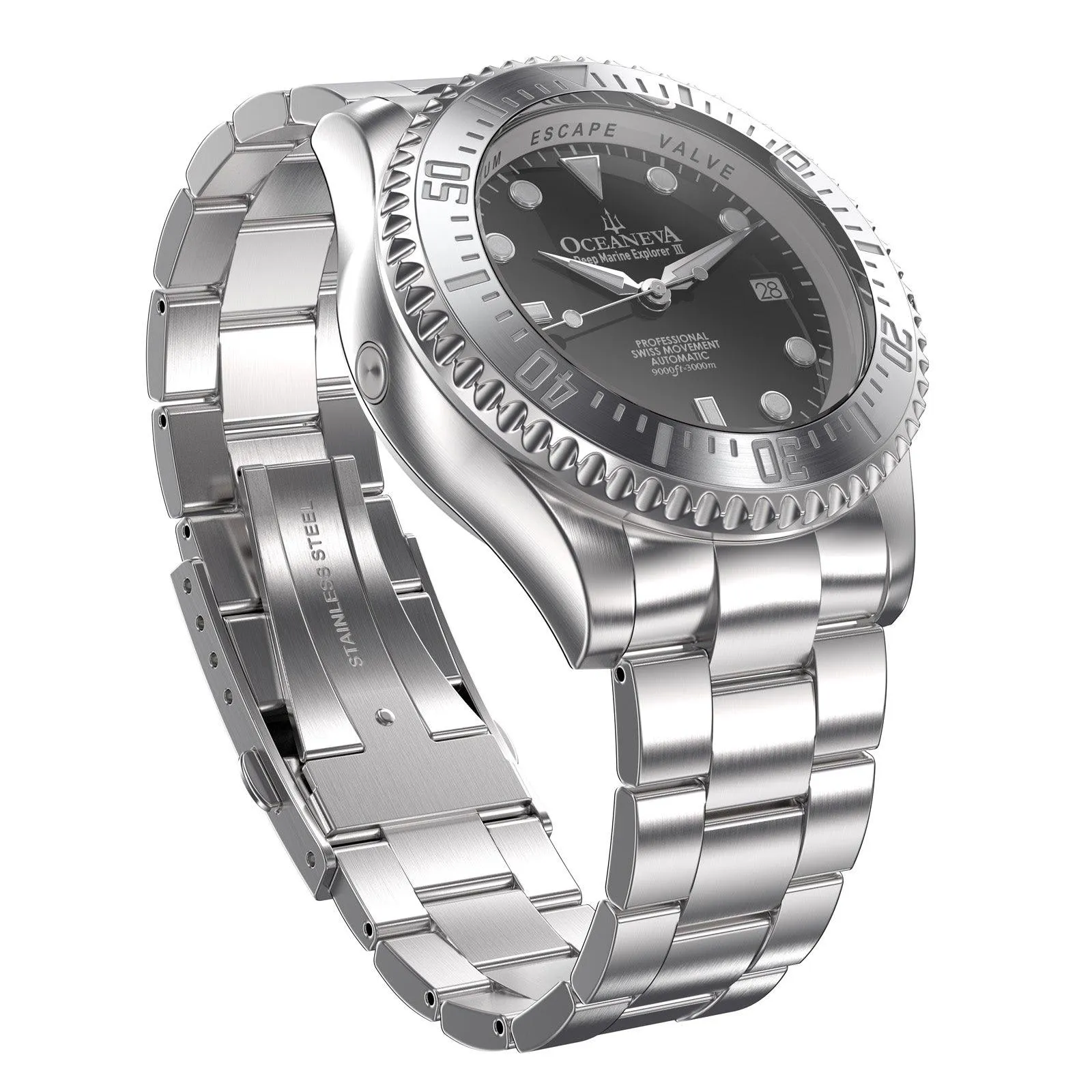 Oceaneva Deep Marine Explorer III Automatic 3000M Pro Diver Black Limited Edition