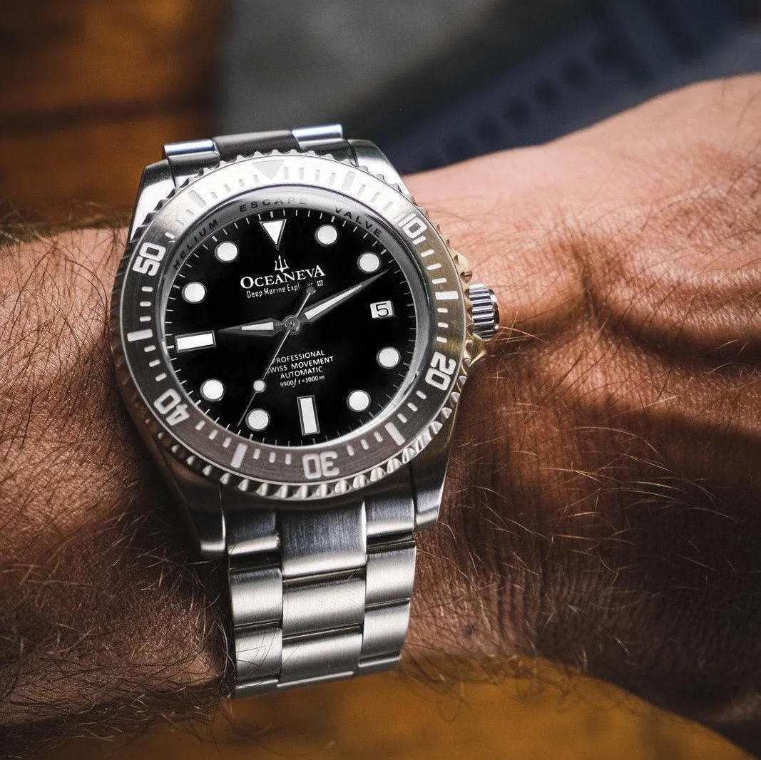 Oceaneva Deep Marine Explorer III Automatic 3000M Pro Diver Black Limited Edition