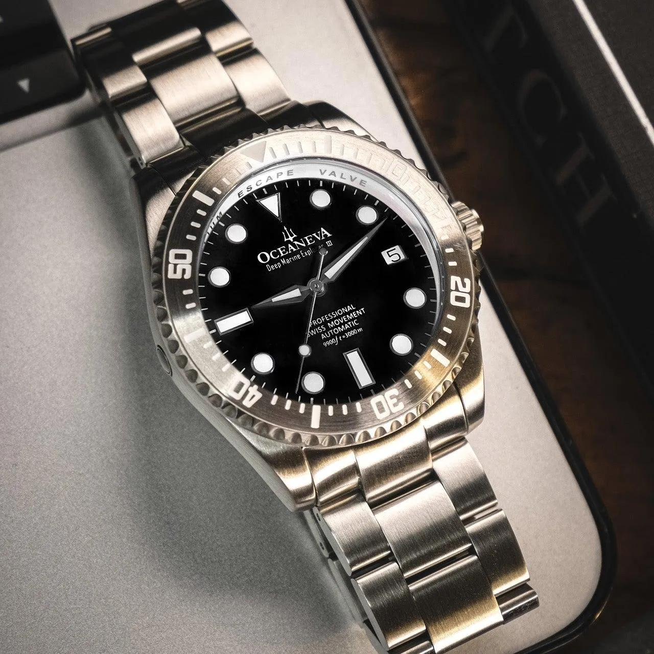 Oceaneva Deep Marine Explorer III Automatic 3000M Pro Diver Black Limited Edition