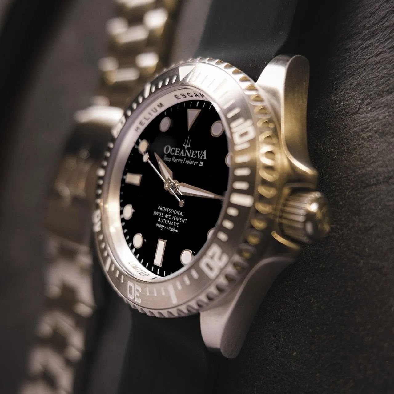 Oceaneva Deep Marine Explorer III Automatic 3000M Pro Diver Black Limited Edition