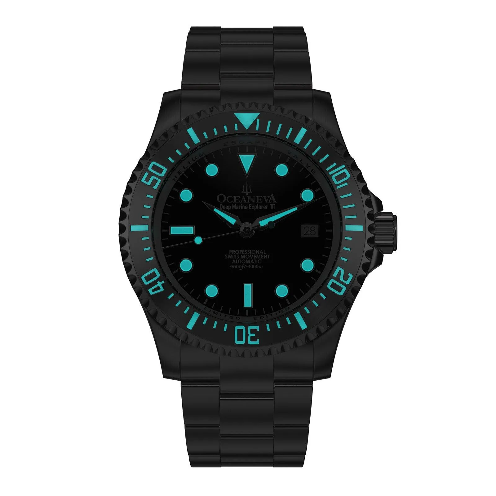 Oceaneva Deep Marine Explorer III Automatic 3000M Pro Diver Black Limited Edition