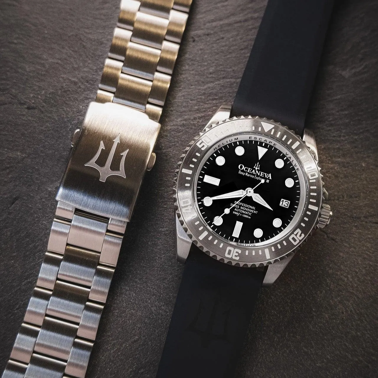 Oceaneva Deep Marine Explorer III Automatic 3000M Pro Diver Black Limited Edition