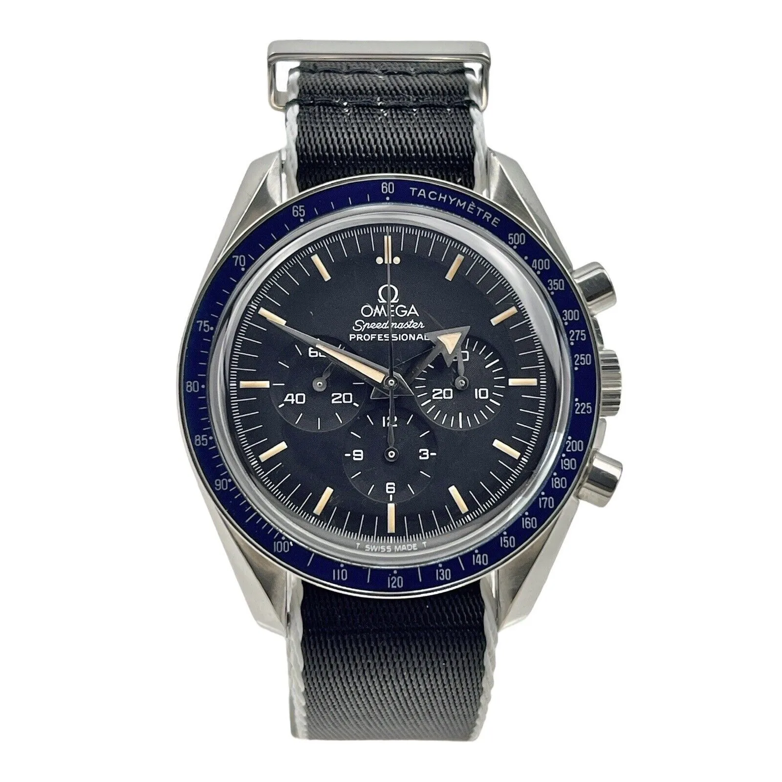Omega Speedmaster MOD Stainless Steel Manual Wind 40mm Black Dial Original Strap